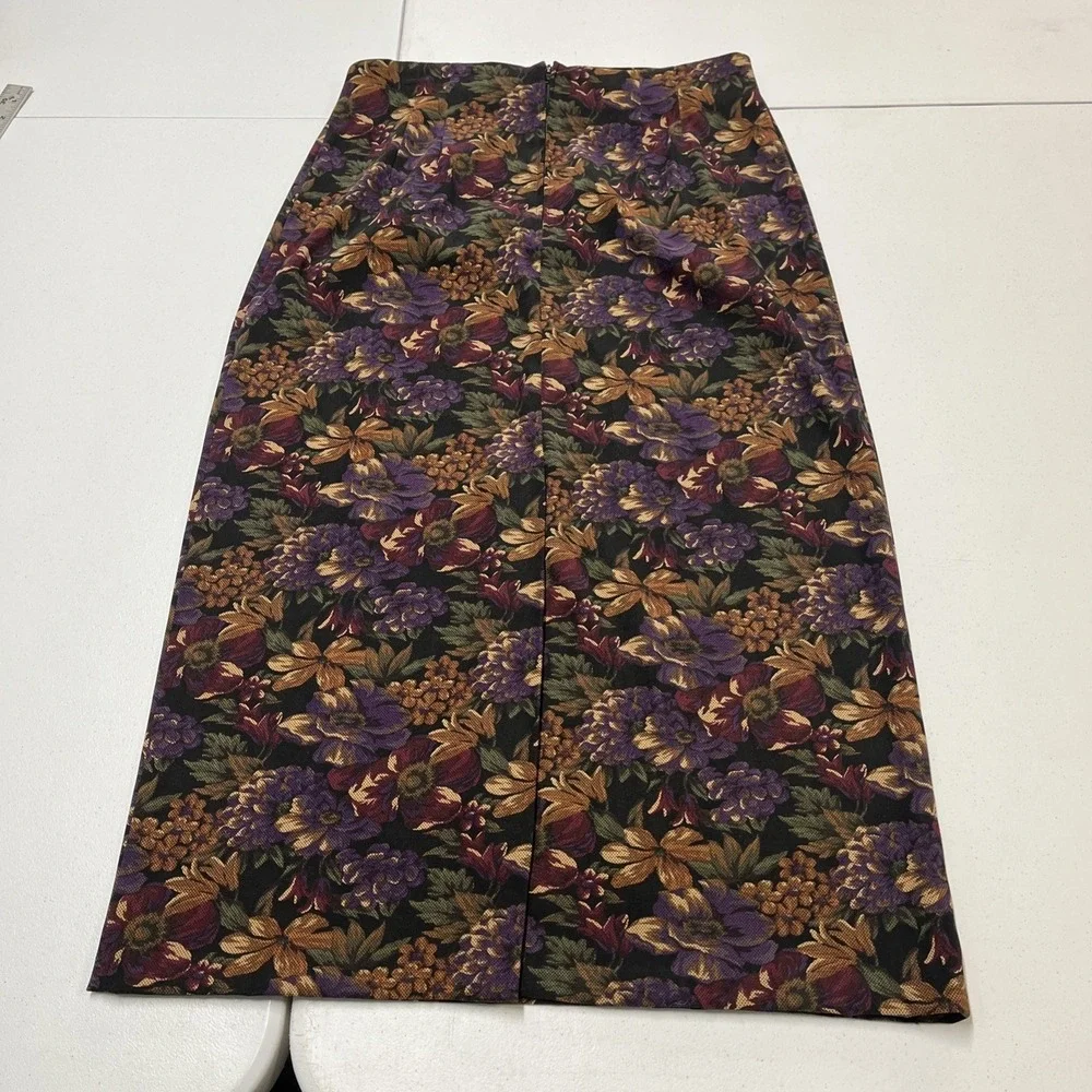 Vintage Briggs Skirt Dark Floral Maxi Womens‎ 14P Whimsigoth Dark Cottagecore